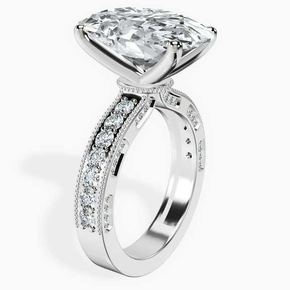 14kt White Gold Regalia Milgrain Lab Diamond Ring standing product image one