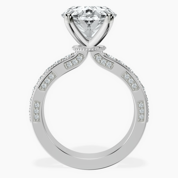14kt White Gold Regalia Milgrain Lab Diamond Ring side right image one