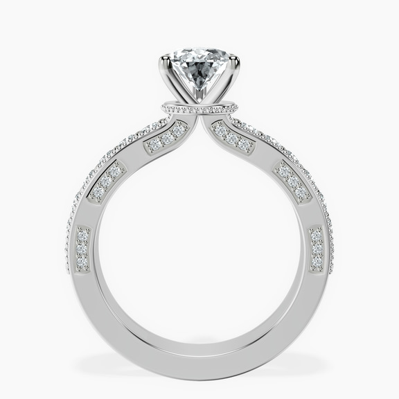 18kt White Gold Regalia Milgrain Lab Diamond Ring side right image one