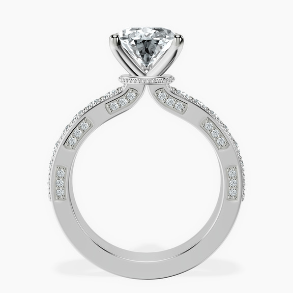 Platinum Regalia Milgrain Lab Diamond Ring side right image one