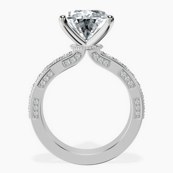 18kt White Gold Regalia Milgrain Lab Diamond Ring side right image one