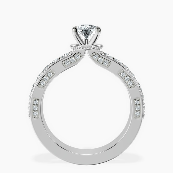 14kt White Gold Regalia Milgrain Lab Diamond Ring side right image one