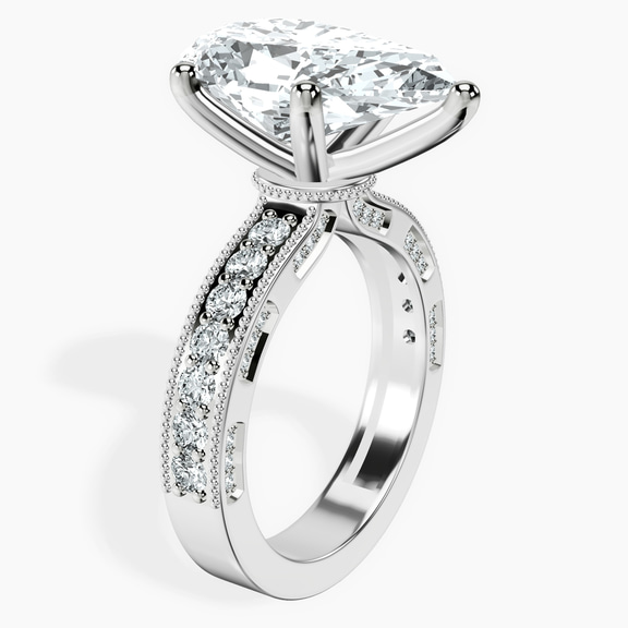 14kt White Gold Regalia Milgrain Lab Diamond Ring standing product image one