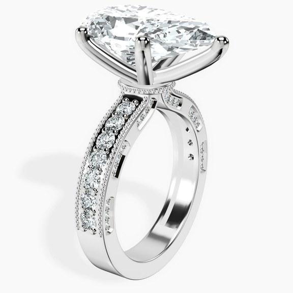 14kt White Gold Regalia Milgrain Lab Diamond Ring standing product image one