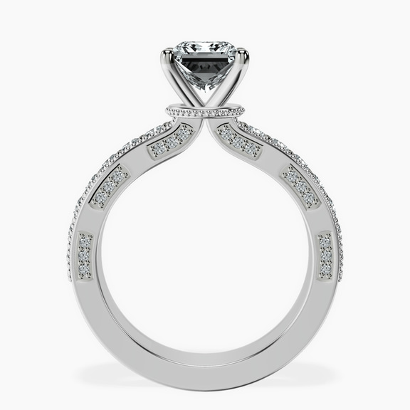 14kt White Gold Regalia Milgrain Lab Diamond Ring side right image one