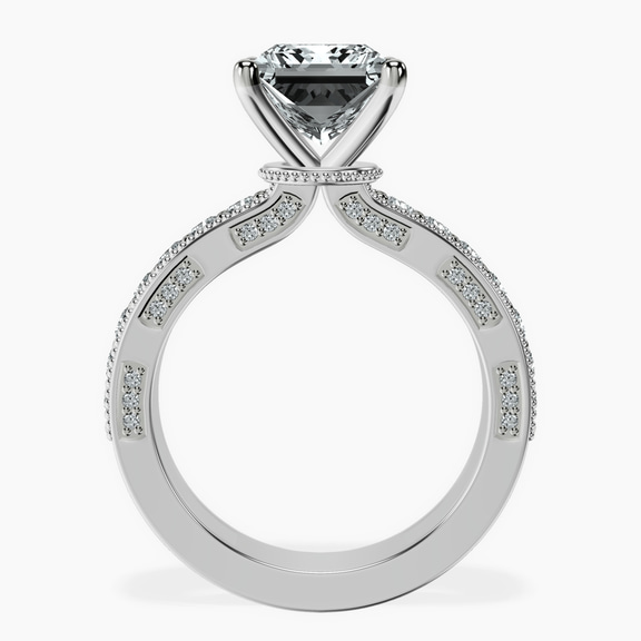 14kt White Gold Regalia Milgrain Lab Diamond Ring side right image one