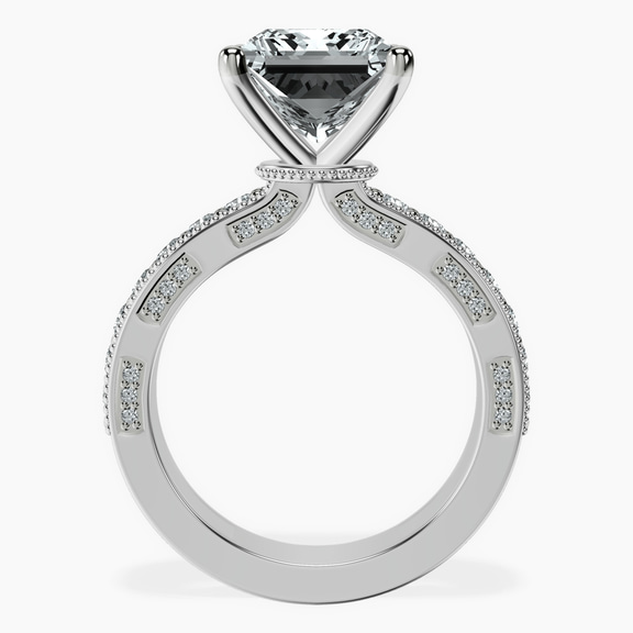 14kt White Gold Regalia Milgrain Lab Diamond Ring side right image one