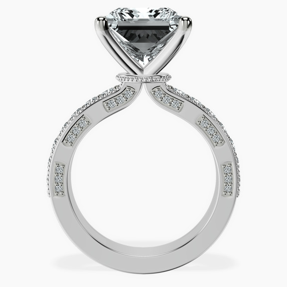 18kt White Gold Regalia Milgrain Lab Diamond Ring side right image one