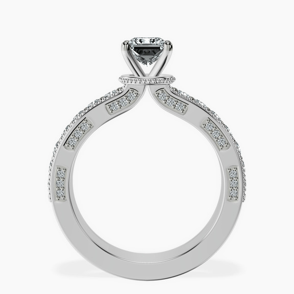 18kt White Gold Regalia Milgrain Lab Diamond Ring side right image one