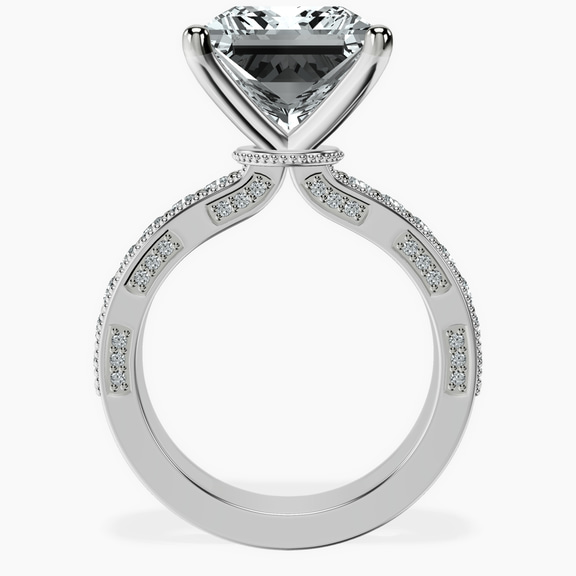 Platinum Regalia Milgrain Lab Diamond Ring side right image one