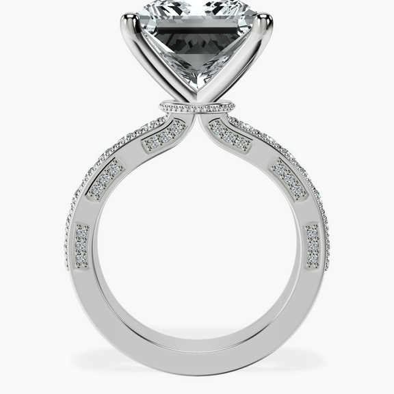 14kt White Gold Regalia Milgrain Lab Diamond Ring side right image one