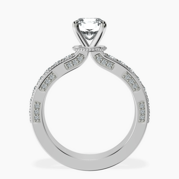 14kt White Gold Regalia Milgrain Lab Diamond Ring side right image one
