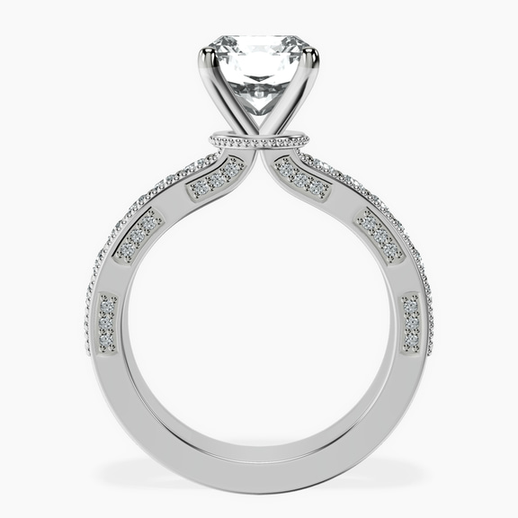 Platinum Regalia Milgrain Lab Diamond Ring side right image one