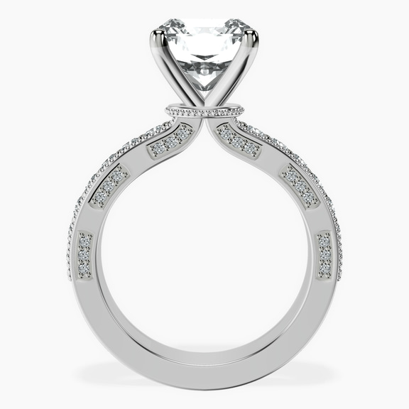 Platinum Regalia Milgrain Lab Diamond Ring side right image one