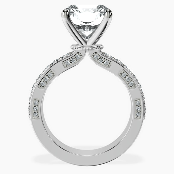Platinum Regalia Milgrain Lab Diamond Ring side right image one