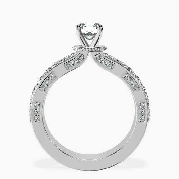 Platinum Regalia Milgrain Lab Diamond Ring side right image one