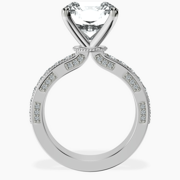 Platinum Regalia Milgrain Lab Diamond Ring side right image one