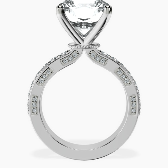 14kt White Gold Regalia Milgrain Lab Diamond Ring side right image one