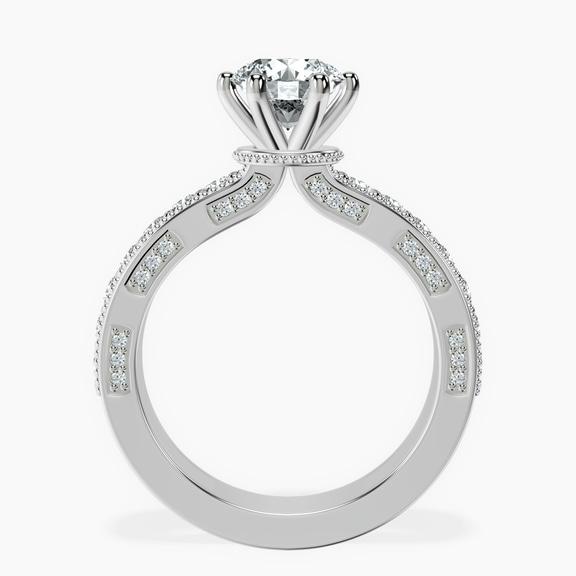 18kt White Gold Regalia Milgrain Lab Diamond Ring side right image one