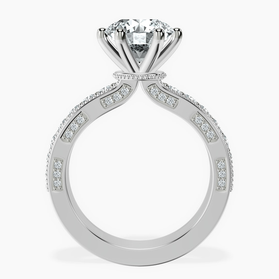 Platinum Regalia Milgrain Lab Diamond Ring side right image one
