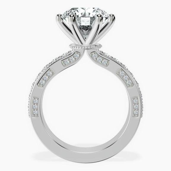 Platinum Regalia Milgrain Lab Diamond Ring side right image one