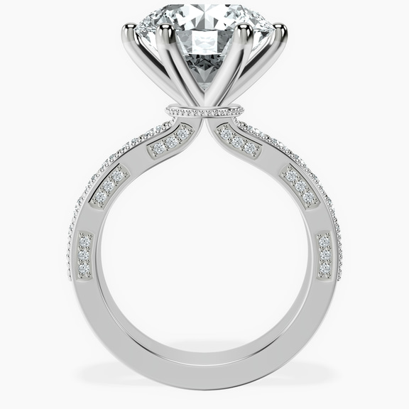 10kt White Gold Regalia Milgrain Lab Diamond Ring side right image one
