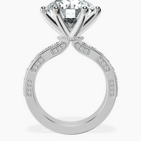 Platinum Regalia Milgrain Lab Diamond Ring side right image one
