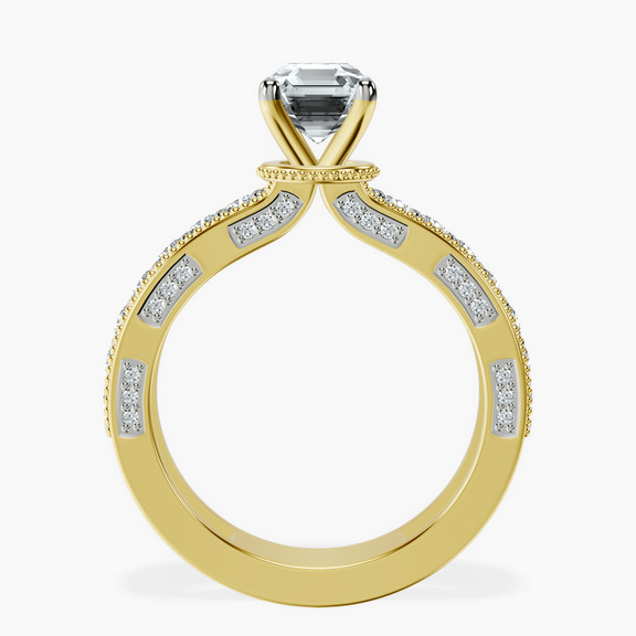 18kt Yellow Gold Regalia Milgrain Lab Diamond Ring side right image one