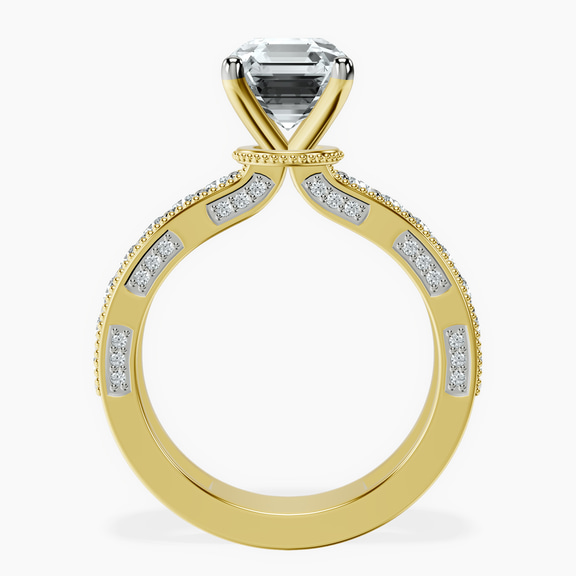 14kt Yellow Gold Regalia Milgrain Lab Diamond Ring side right image one