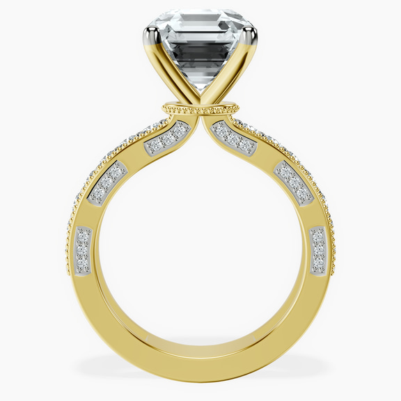 18kt Yellow Gold Regalia Milgrain Lab Diamond Ring side right image one