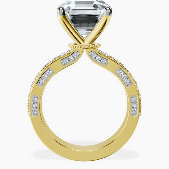 18kt Yellow Gold Regalia Milgrain Lab Diamond Ring side right image one