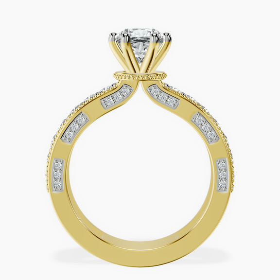 10kt Yellow Gold Regalia Milgrain Lab Diamond Ring side right image one