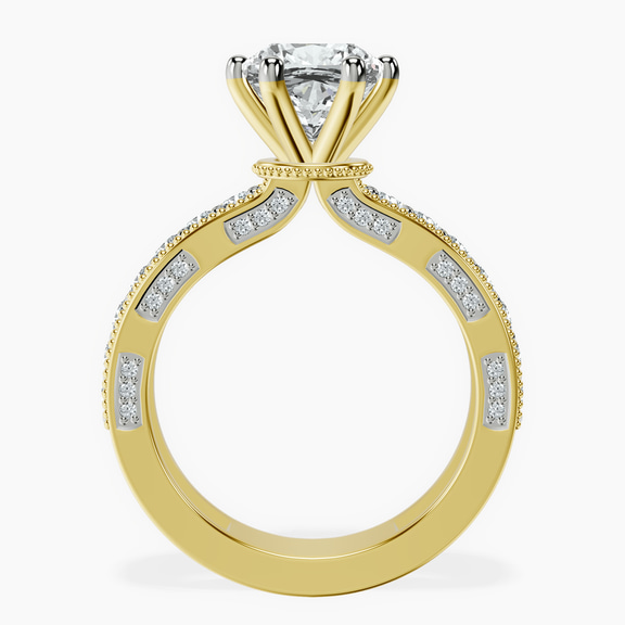 14kt Yellow Gold Regalia Milgrain Lab Diamond Ring side right image one