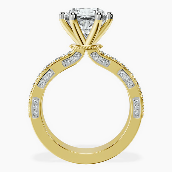 10kt Yellow Gold Regalia Milgrain Lab Diamond Ring side right image one