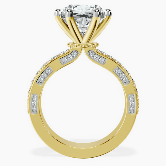 14kt Yellow Gold Regalia Milgrain Lab Diamond Ring side right image one