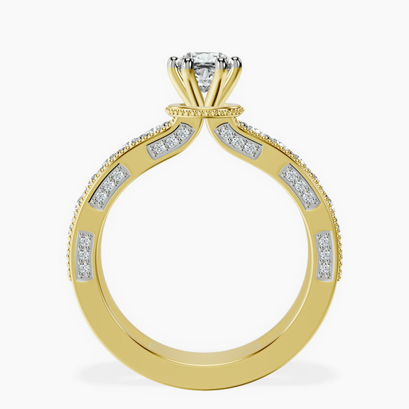 10kt Yellow Gold Regalia Milgrain Lab Diamond Ring side right image one