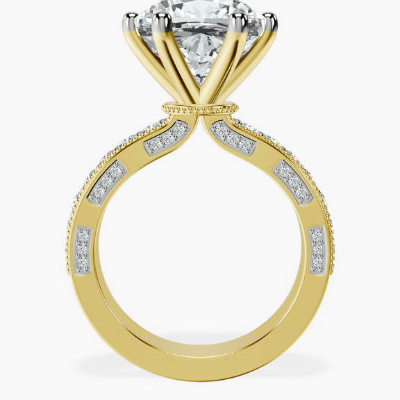 18kt Yellow Gold Regalia Milgrain Lab Diamond Ring side right image one
