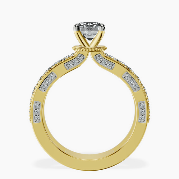 10kt Yellow Gold Regalia Milgrain Lab Diamond Ring side right image one
