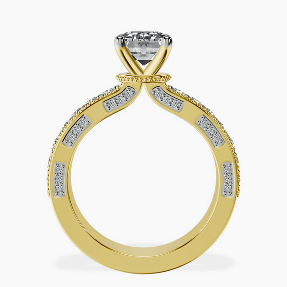 18ct Yellow Gold Regalia Milgrain Lab Diamond Ring side right image one