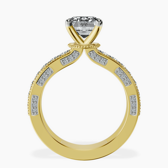 18kt Yellow Gold Regalia Milgrain Lab Diamond Ring side right image one