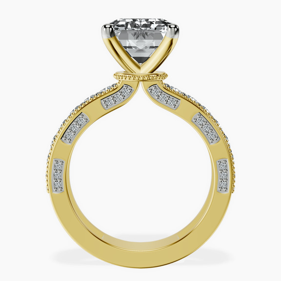 18kt Yellow Gold Regalia Milgrain Lab Diamond Ring side right image one