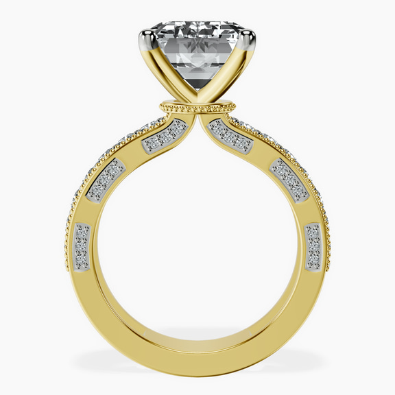 18kt Yellow Gold Regalia Milgrain Lab Diamond Ring side right image one