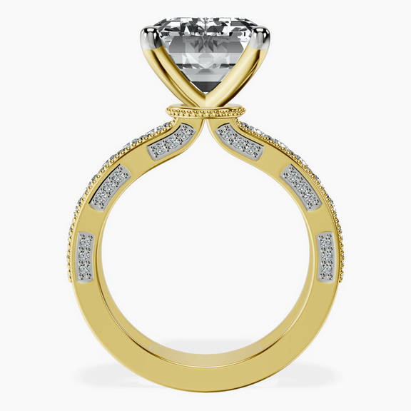 14kt Yellow Gold Regalia Milgrain Lab Diamond Ring side right image one