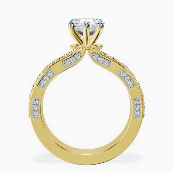 10kt Yellow Gold Regalia Milgrain Lab Diamond Ring side right image one