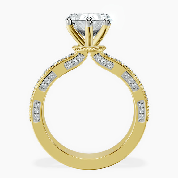 18kt Yellow Gold Regalia Milgrain Lab Diamond Ring side right image one