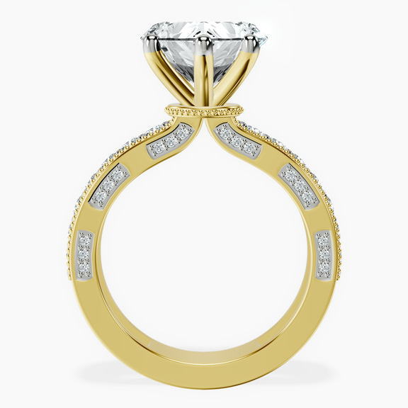 14kt Yellow Gold Regalia Milgrain Lab Diamond Ring side right image one