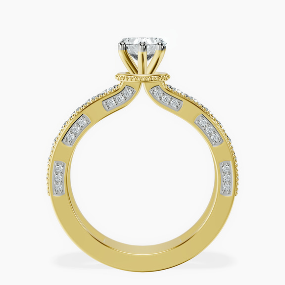 18kt Yellow Gold Regalia Milgrain Lab Diamond Ring side right image one