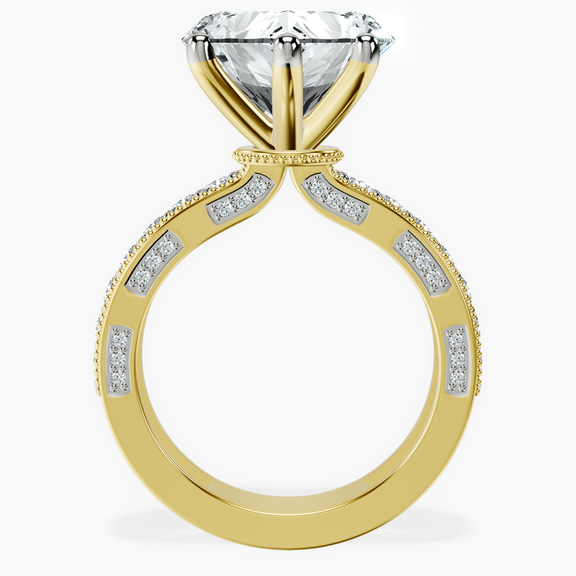 18kt Yellow Gold Regalia Milgrain Lab Diamond Ring side right image one