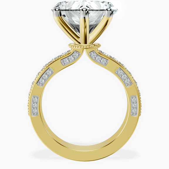 10kt Yellow Gold Regalia Milgrain Lab Diamond Ring side right image one