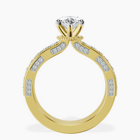 18ct Yellow Gold Regalia Milgrain Lab Diamond Ring side right image one